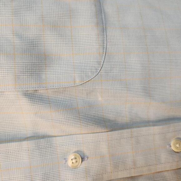 Brooks Brothers Slim Fit Non-Iron Dress Shirt - Light Blue Plaid- 16 4/5 - Picture 9 of 9